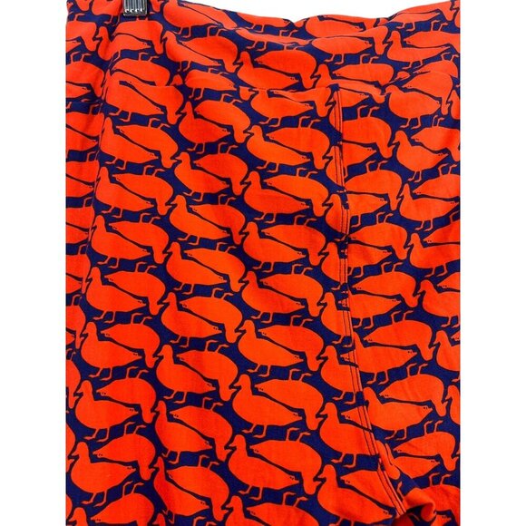 LuLaRoe Women's Orange & Blue Tall & Curvy Duck TIghts - Picture 3 of 6